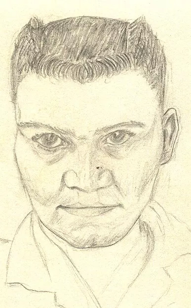 Fred Vaughan early self-portrait